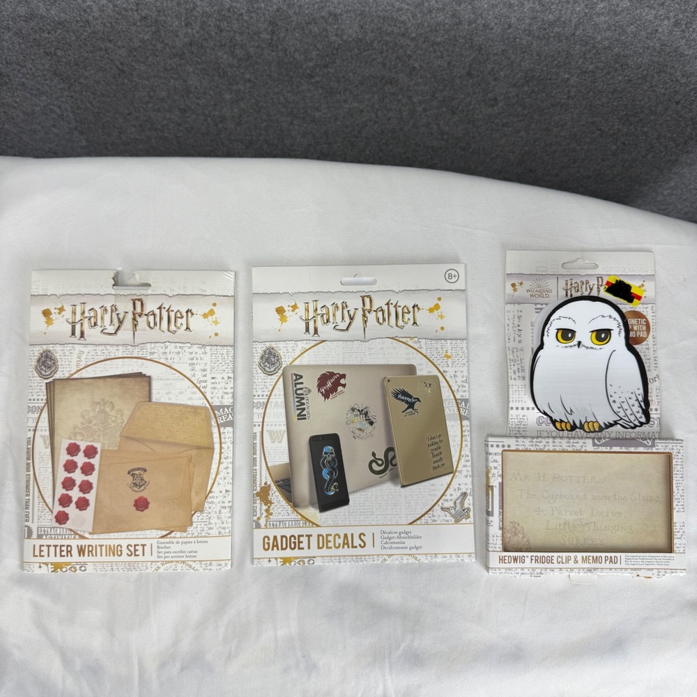 Harry Potter Stationery Bundle Letter Writing Set Gadget Decals Hedwig Memo Pad